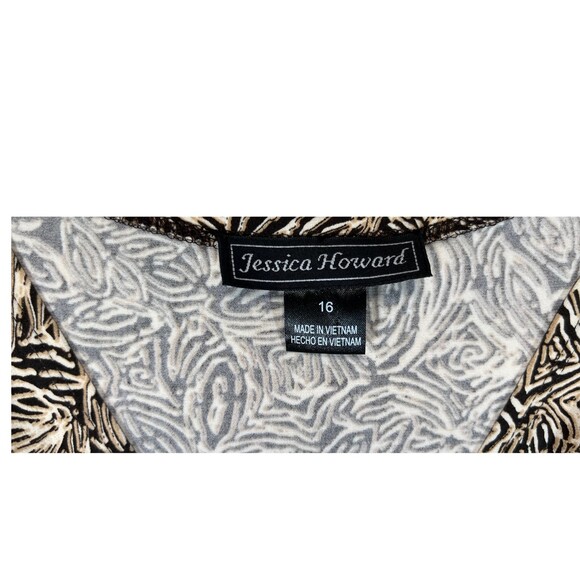 Jessica Howard  Women's Dress size 16 Black , Gray print Color 3/4 sleeves - Picture 9 of 16